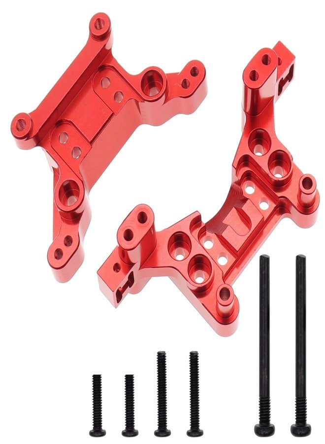 Treehobby Aluminum Upgrades Replacement Accessories Compatible with Hyper Go H16BM H16DR H16 MJX 16207 16208 16209 16210 1/16 RC Upgrade Parts,Red (Front & Rear Shock Mounts) - Image 1