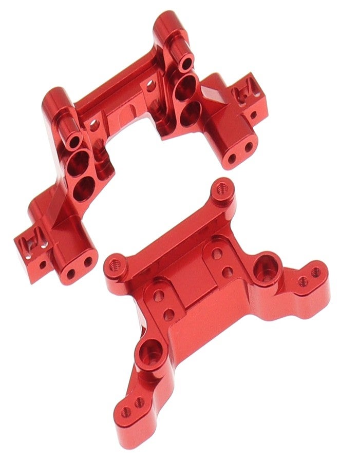 Treehobby Aluminum Upgrades Replacement Accessories Compatible with Hyper Go H16BM H16DR H16 MJX 16207 16208 16209 16210 1/16 RC Upgrade Parts,Red (Front & Rear Shock Mounts) - Image 3