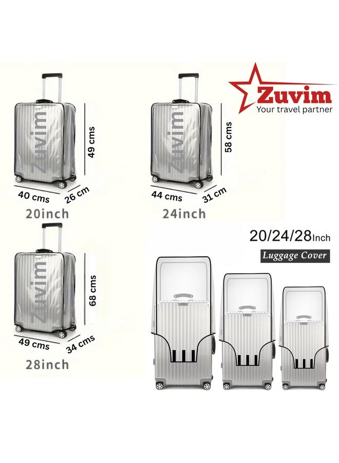 Zuvim Zuvim Trolley Bag Cover | Suitcase Transparent Cover | Waterproof Dustproof Luggage Covers | Zippered Clear PVC Suitcase Covers Protectors (20- inch)  - Image 3