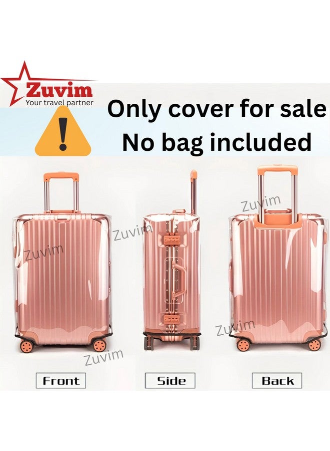 Zuvim Zuvim Trolley Bag Cover | Suitcase Transparent Cover | Waterproof Dustproof Luggage Covers | Zippered Clear PVC Suitcase Covers Protectors (20- inch)  - Image 5