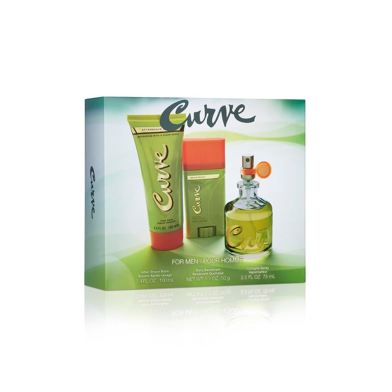 Curve Men's Cologne Fragrance Set, Deodorant, Aftershave Balm & Cologne, Spicy Wood Magnetic Scent, Father's Day 3 Piece Gift Set - Image 2