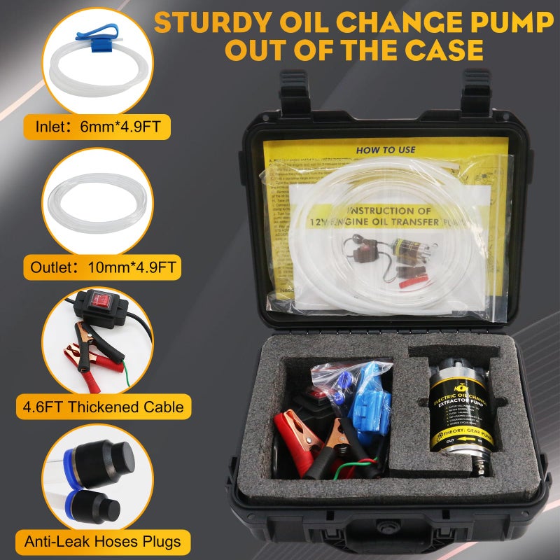 Facfuel Engine Oil Pump  12V 100W Electric Oil Extractor Pump Kit  Portable Gear Oil Pump With Pipes  Fluid Suction Transfer Pump For Boats  Cars  Rvs  Trucks  Motorcycles  Lawnmowers - Image 2
