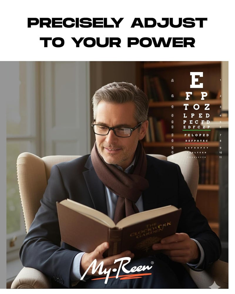 myreen Store BLU Smartphone One Power Auto Focus Spring Reading Glasses for Men & Women | +0.5 to +2.5 Power Flex Focus Blue Light Blocking Specs | Readers for Computer, Books, Newspaper Reading (2) - Image 4
