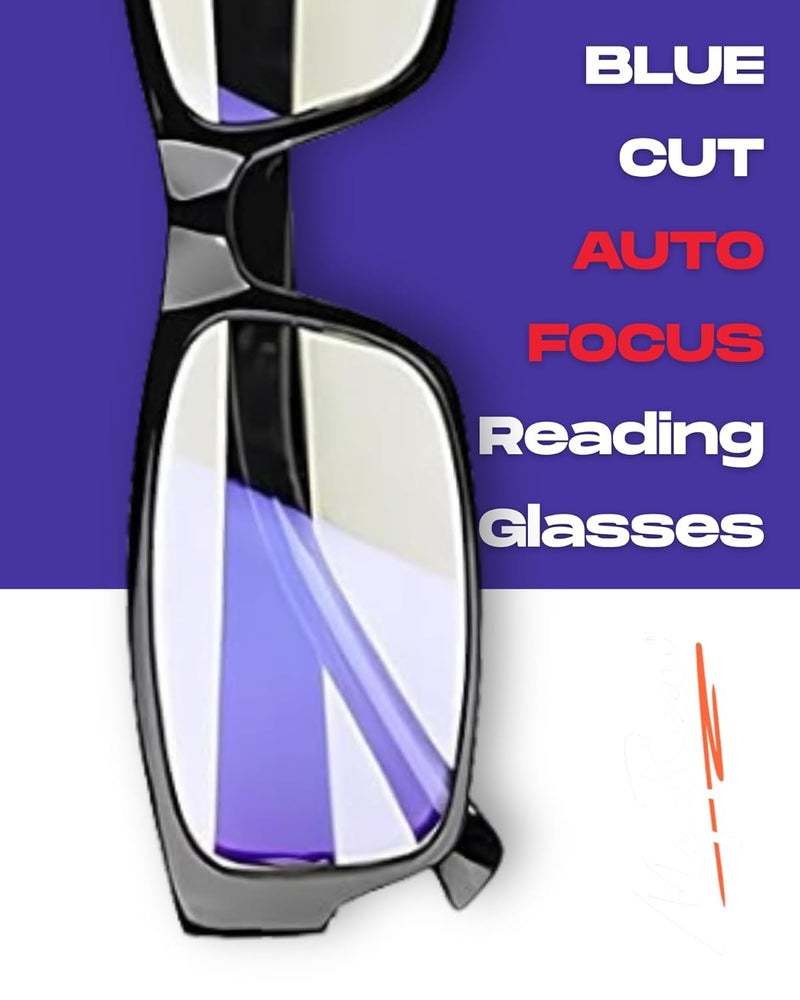 myreen Store BLU Smartphone One Power Auto Focus Spring Reading Glasses for Men & Women | +0.5 to +2.5 Power Flex Focus Blue Light Blocking Specs | Readers for Computer, Books, Newspaper Reading (2) - Image 2
