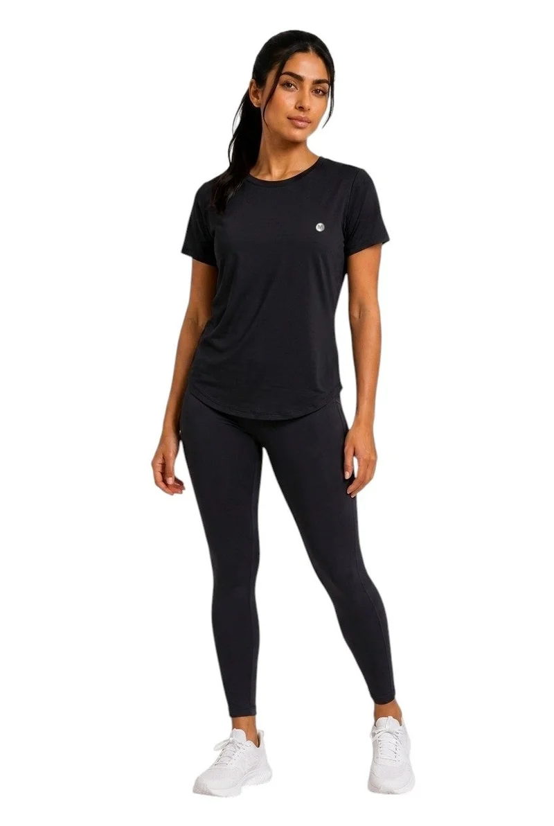 Moveletix black Women's Training Short Sleeve T-Shirt Black Soft for Women | Best Price UAE