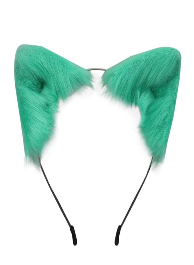 VIGVAN Fox Wolf Ears Animal Cosplay Cat Cosplay Accessories for Halloween (Green) - Image 1