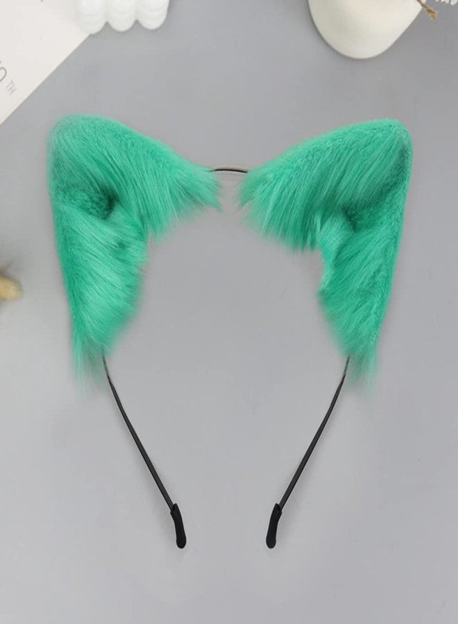 VIGVAN Fox Wolf Ears Animal Cosplay Cat Cosplay Accessories for Halloween (Green) - Image 3