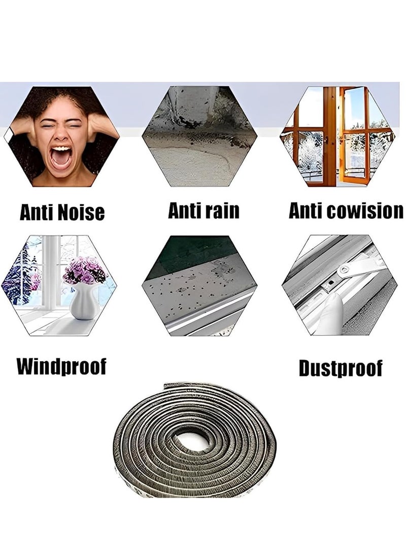 RATSAW - 10 Meter Weather Stripping Door Seal Self Adhesive Brush Weather Seal Strip for Windows and Doors Felt Door Seal Window Insulation Sealing Strip Brush Weatherstrip 9mm Wide  9mm Thick - Image 1