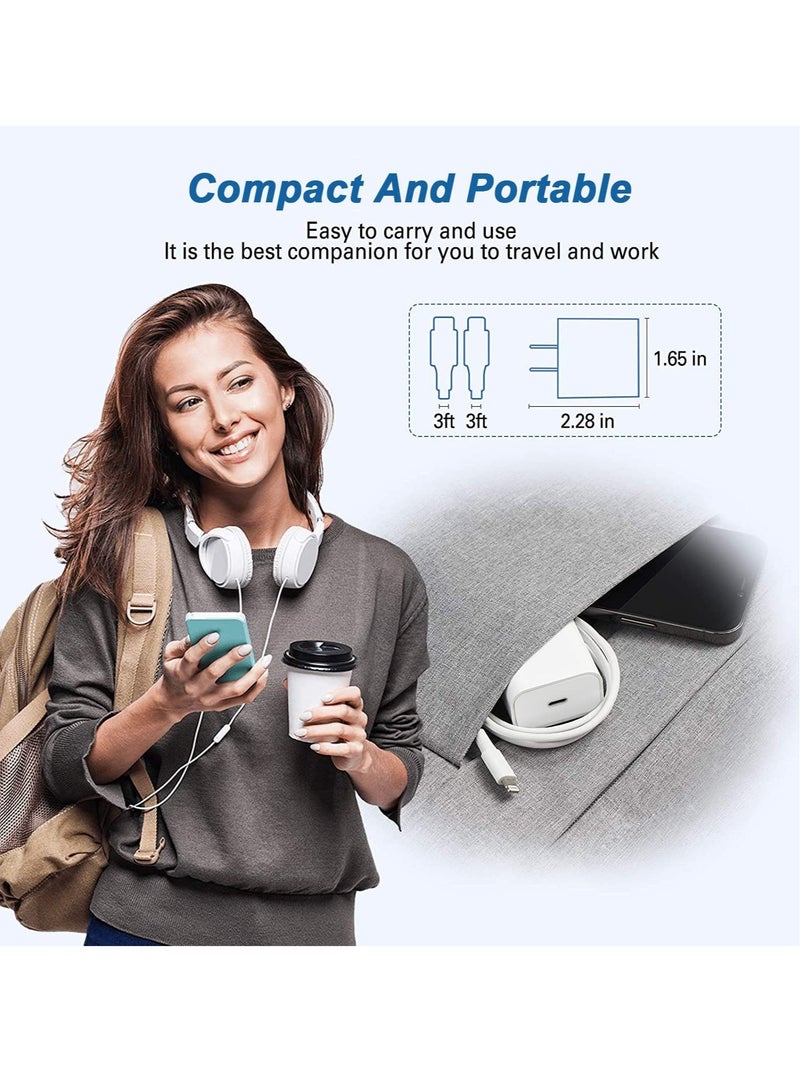 "Apple MFi Certified Fast Charger for iPhone 12/13: 20W USB-C Adapter with Lightning Cable – Compatible with iPhone 13 Pro Max, 12, 11, XS, XR, and iPad"  - Image 3