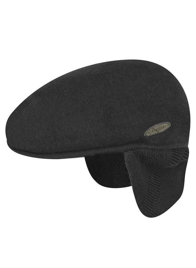 KANGOL Wool 504 Earlap Flat Cap, Black, L - Image 5