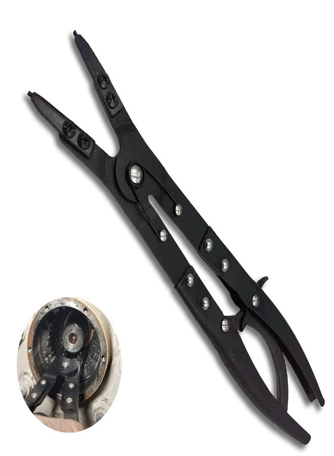 Enruieer 38700 Spindle Snap Ring Pliers Compatible with Ford 2007-2020 F-250 350 450 550 Super Duty 4WD Pickups, 12in Heavy Duty Internal External Snap Ring Pliers with Ratchet Locking Design - Image 1