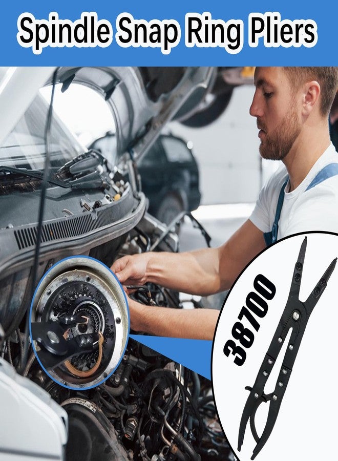 Enruieer 38700 Spindle Snap Ring Pliers Compatible with Ford 2007-2020 F-250 350 450 550 Super Duty 4WD Pickups, 12in Heavy Duty Internal External Snap Ring Pliers with Ratchet Locking Design - Image 2