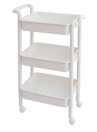 3-Tier Multipurpose Rolling Shelves Cart Organizer White 83x53.5x32cm - view 4