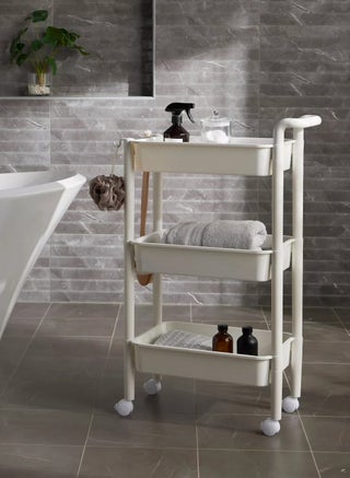 3-Tier Multipurpose Rolling Shelves Cart Organizer White 83x53.5x32cm - view 5