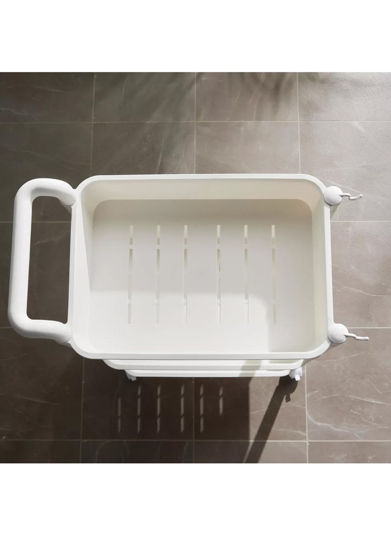 Concept home - 3-Tier Multipurpose Rolling Shelves Cart Organizer White 83x53.5x32cm - Image 1