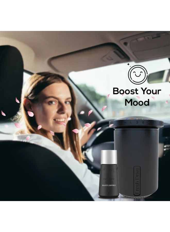 Dr Scent Dr Scent Breeze of Joy Portable car refreshing aroma Black Leather - (10ml)