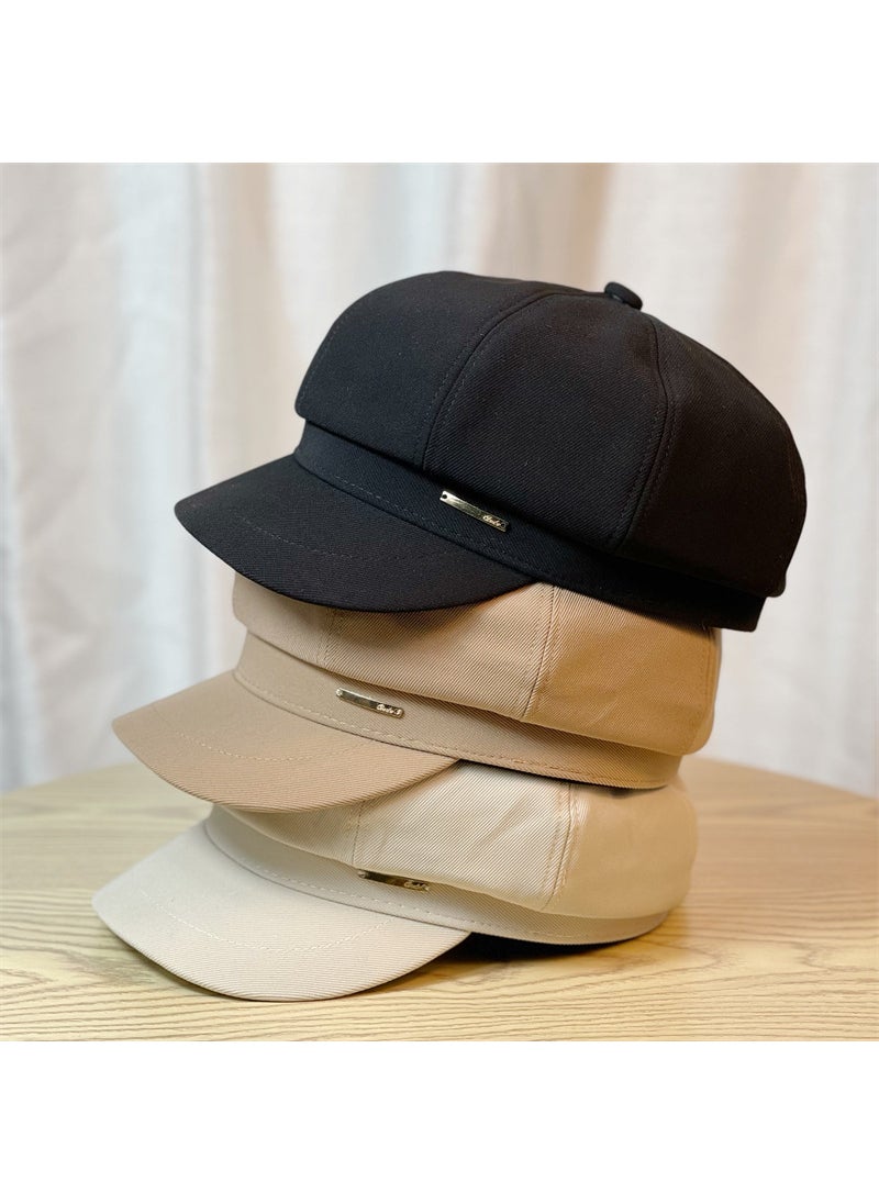 Generic - New Woolen Octagonal Cap Fashionable Beret Khaki - Image 1