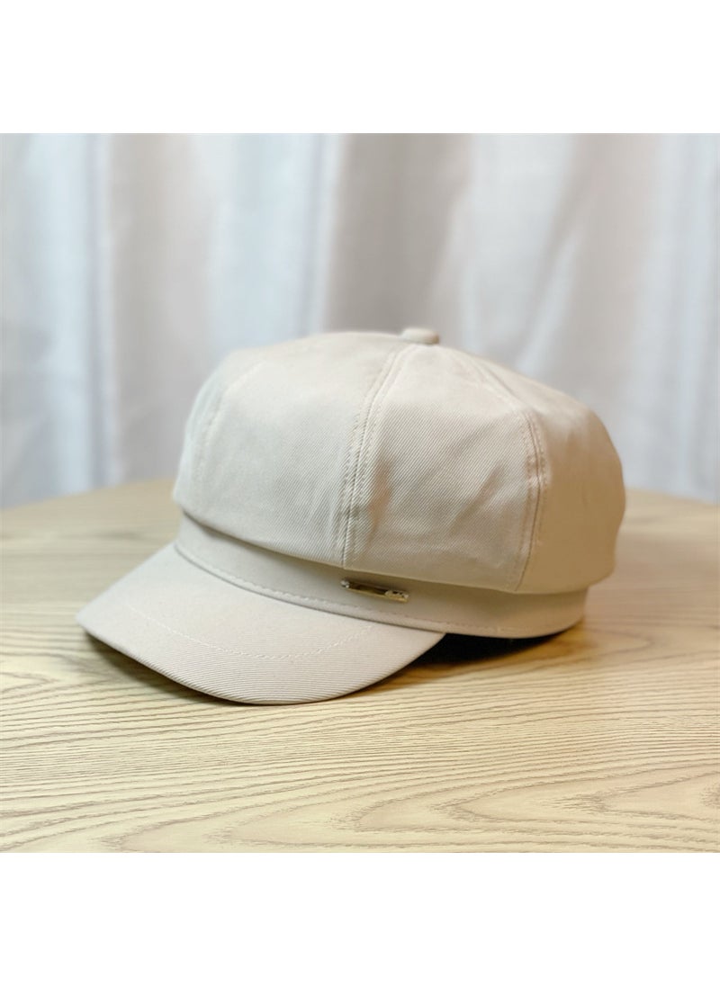 Generic - New Woolen Octagonal Cap Fashionable Beret Khaki - Image 1