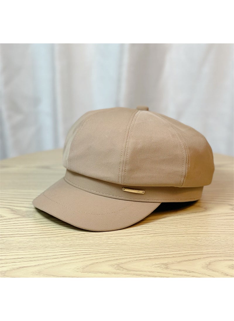 Generic - New Woolen Octagonal Cap Fashionable Beret Khaki - Image 1
