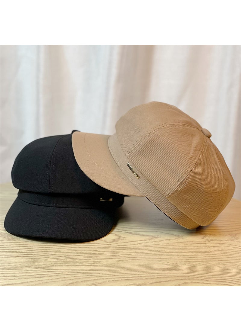 Generic - New Woolen Octagonal Cap Fashionable Beret Khaki - Image 1