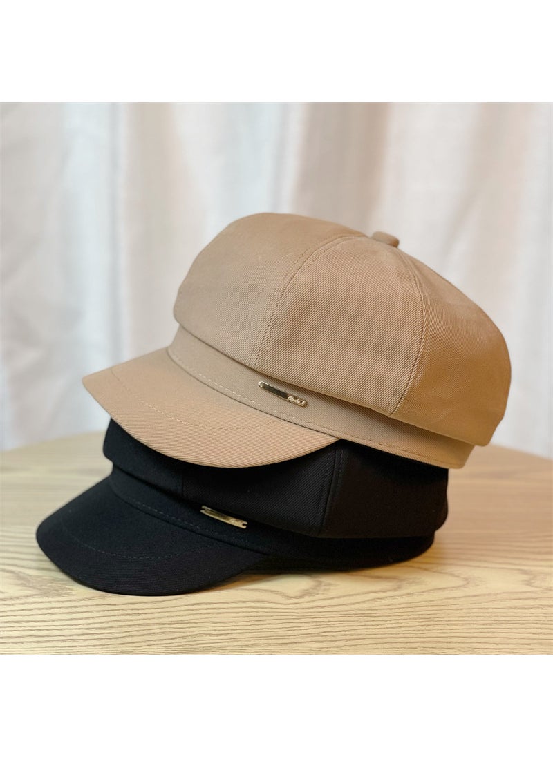 Generic - New Woolen Octagonal Cap Fashionable Beret Khaki - Image 1