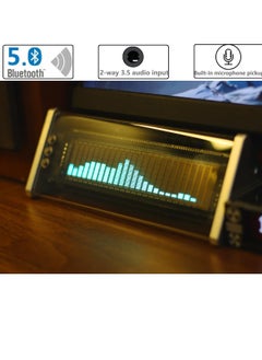 Excefore VFD Clock, 4-in-1 Multifunction Vacuum Fluorescent Display Clock with Music Spectrometer, Bluetooth 5.0 Receiver, 2-Way Audio Switcher, Remote Control, Spectrum Mode, Ideal Gift for Boyfriend  - Image 2