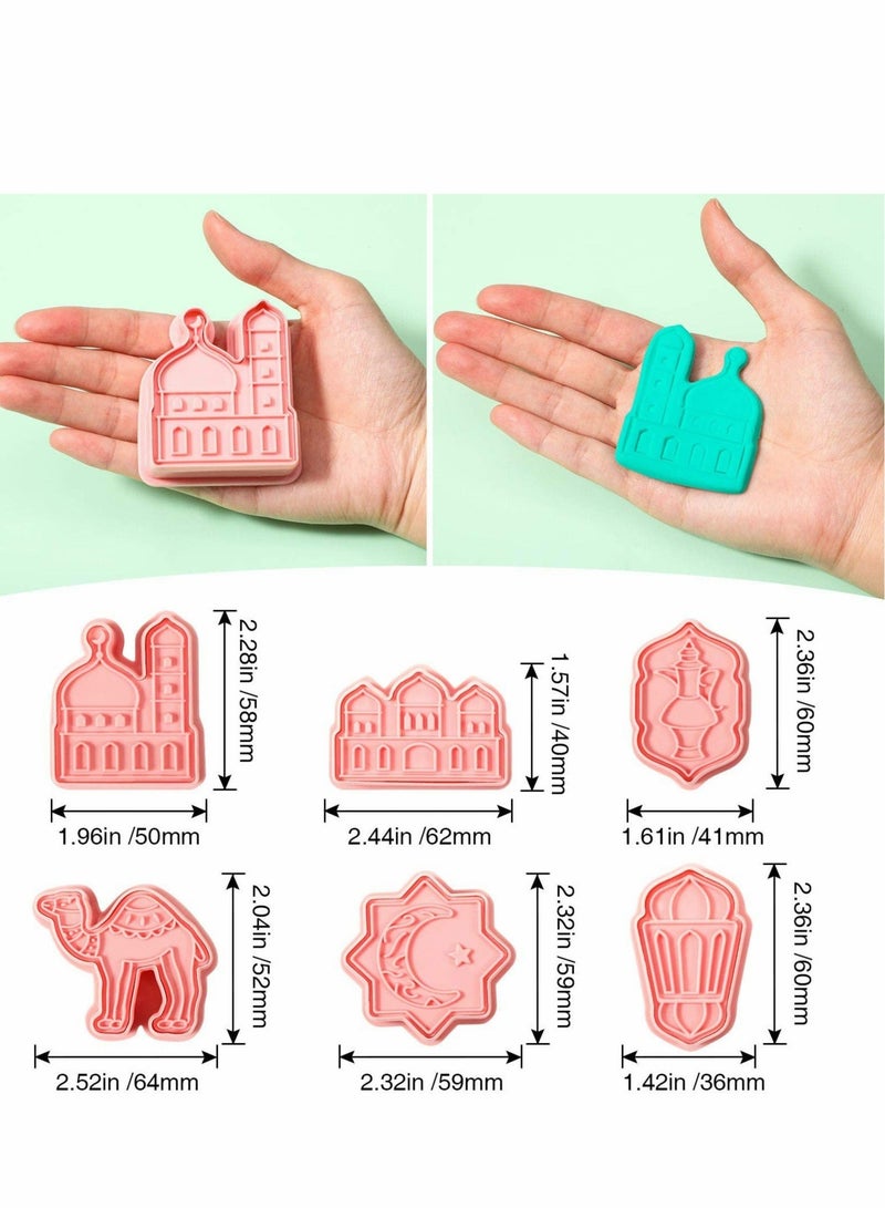 شو وو Cookie Cutters Set, 6 Pcs Mold Cutters, Cake Baking Tools Decoration Tool, Lantern, Camel, Star, Moon - Image 3