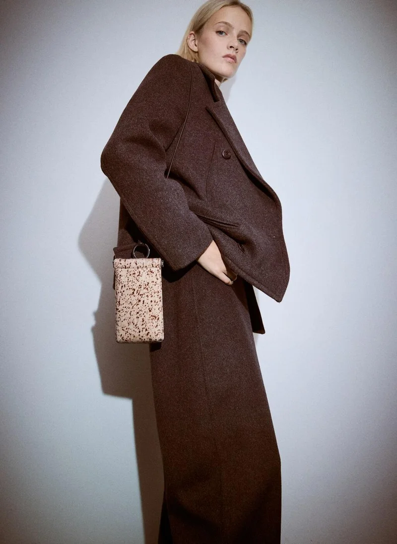 MANGO Leather and fur mobile phone case