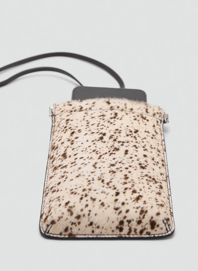 MANGO  Leather and fur mobile phone case for Women | Best Price UAE