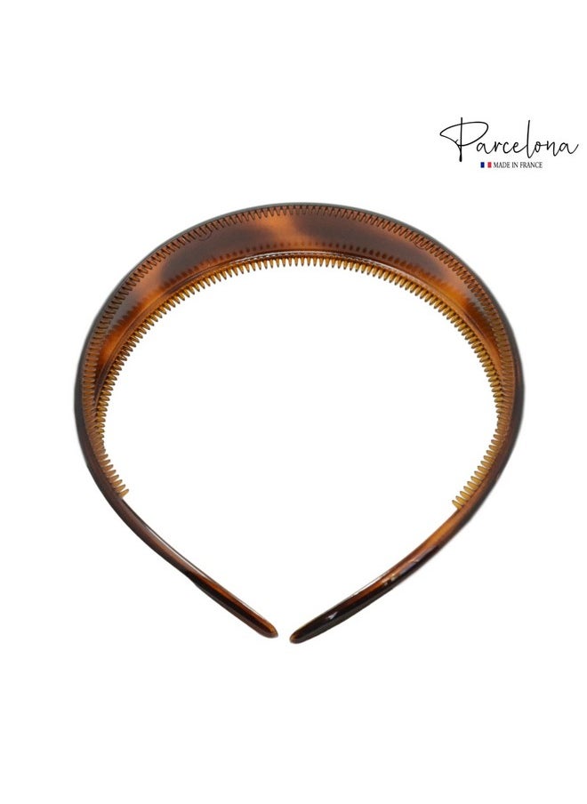 Arcelona French Bold 3/4" Wide Set Of 2 Celluloid Hair Headbands Very Flexible Strong Hold Grip No Slip Inner Teeth Durable Styling Women Hair Accessories Made In France (Tortoise Shell Brown) - pzsku/ZD5EB8887E4574FDDEC26Z/45/_/1696070615/2df84751-01e8-4359-97c1-0c33fe0572f5