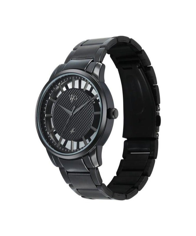 fastrack Vyb Horizon Fastrack By Titan Quartz Analog Black Dial & Stainless Steel Strap Watch For Men fv30039qm02 - Image 5