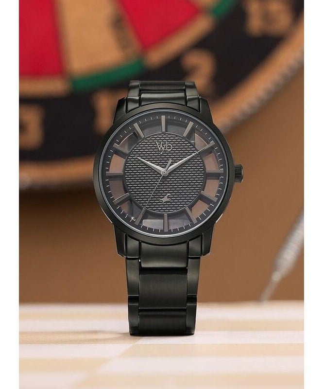 fastrack Vyb Horizon Fastrack By Titan Quartz Analog Black Dial & Stainless Steel Strap Watch For Men fv30039qm02 - Image 3