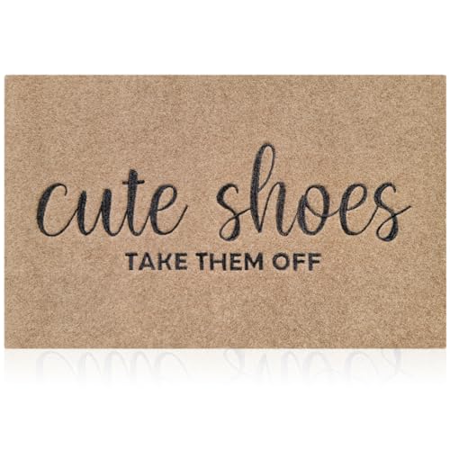 AOAOPQ Indoor for Front Door Welcome Mat Outdoor Large 24"x 36" for Outside Home Entry Cute Shoes Door Entryway Non Slip Entrance Mats to Bedroom Bathroom Shoe Scraper Easy to Clean Doormat Brown - Image 1