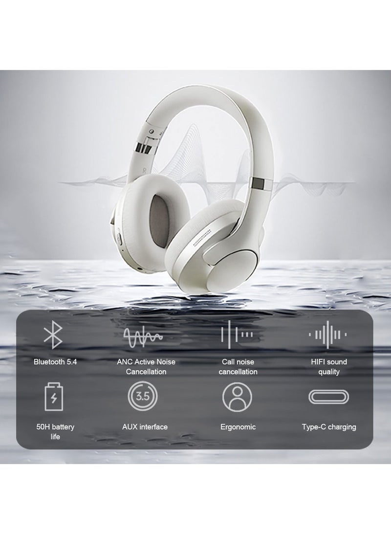 FlashHawk ANC Wireless Over-Ear Headphones with Bluetooth 5.4 and 50 Hours of Battery Life Khaki  - Image 5