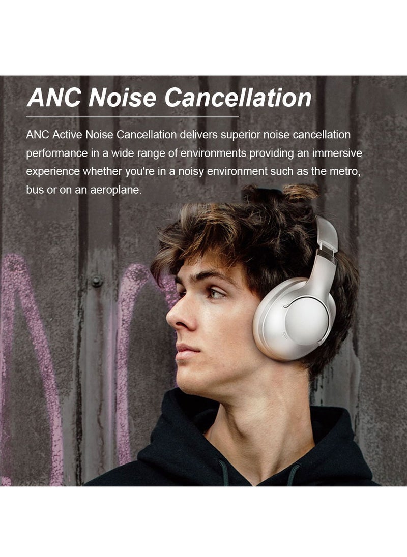 FlashHawk ANC Wireless Over-Ear Headphones with Bluetooth 5.4 and 50 Hours of Battery Life Khaki  - Image 2