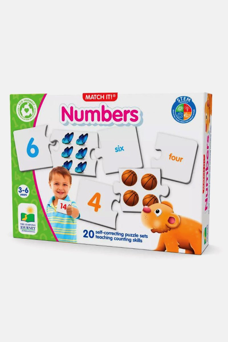 THE LEARNING JOURNEY 20 Sets Match It Number And Picture Puzzles, White - Image 1