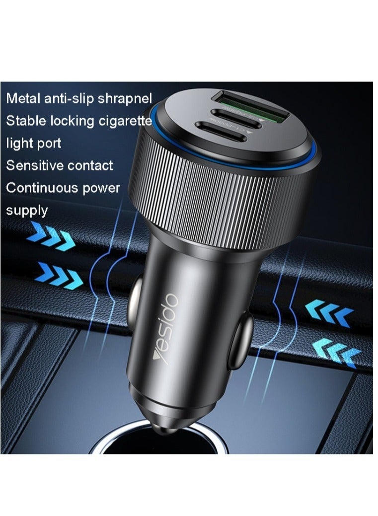 Yesido Y50 Super Fast Charging USB 3.0 USB-C Dual Car Charger - Image 4