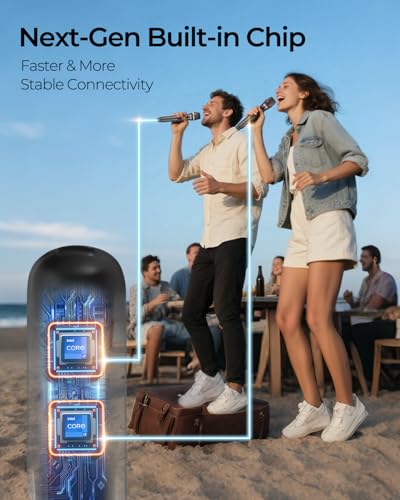 ALPOWL Wireless Microphones, Metal Dynamic Microphone System with Rechargeable Receiver, 50H Duration, 200ft Range, Microphone for Karaoke Singing, Wedding, DJ, Party, Speech, Church - Image 4