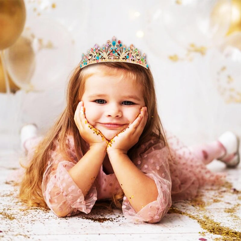 Vovii Tiaras for Girls Princess Crown Headband Birthday Queen Rhinestone Shiny Multicolor Tiara Princess Decoration for Party, Birthday, Halloween, Photo, Flower Girl, Gift, Christmas - Image 4