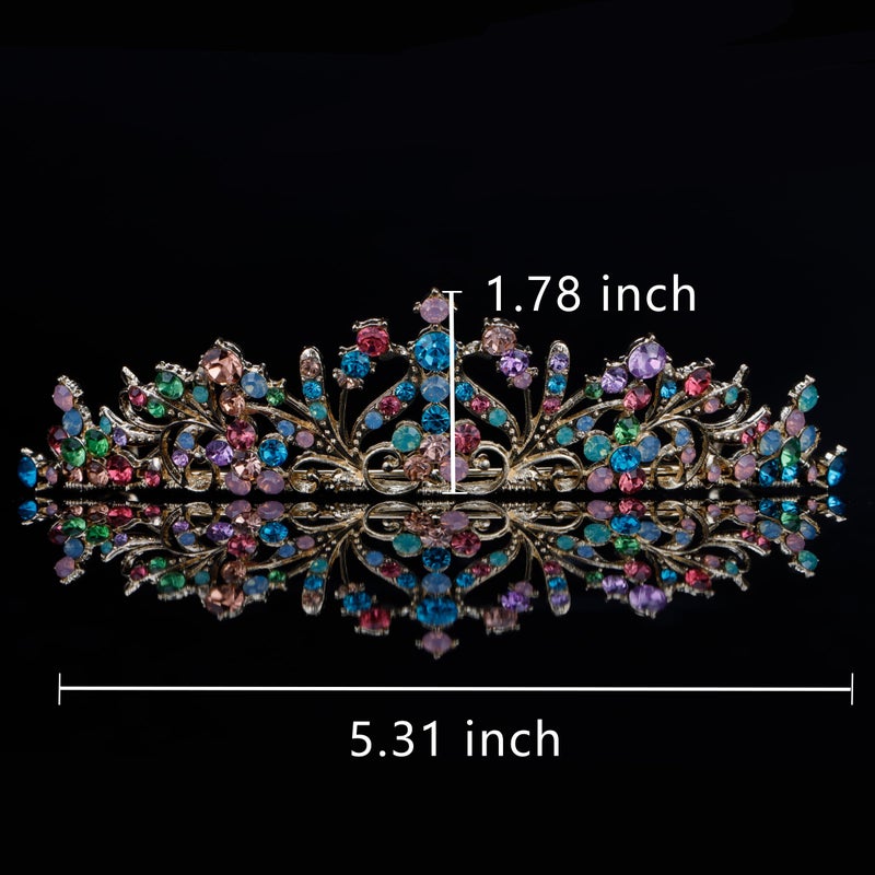 Vovii Tiaras for Girls Princess Crown Headband Birthday Queen Rhinestone Shiny Multicolor Tiara Princess Decoration for Party, Birthday, Halloween, Photo, Flower Girl, Gift, Christmas - Image 2