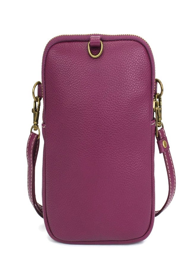 CHALA UNI Cellphone Xbody - Womens RFID Protected Faux Leather Crossbody Bag with Adjustable Strap - Butterfly - purple - Image 4