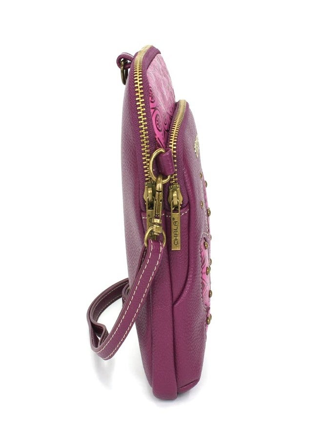 CHALA UNI Cellphone Xbody - Womens RFID Protected Faux Leather Crossbody Bag with Adjustable Strap - Butterfly - purple - Image 5