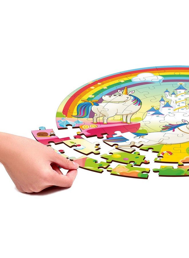Webby Wooden Unicorn Jigsaw Puzzle, 60 Pcs, Multicolor - Image 3