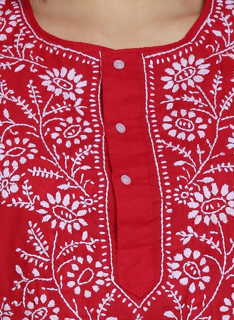 Alaya Women Hand Embroidered Chikankari Cotton Kurti-ALSTV115
