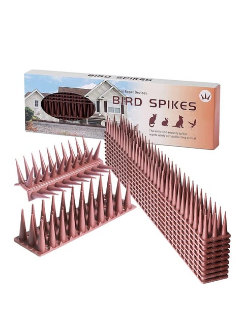 12 Pieces Birds Spikes Anti Bird Plastic Fence Spikes Set for Outdoor Security and Deterrence