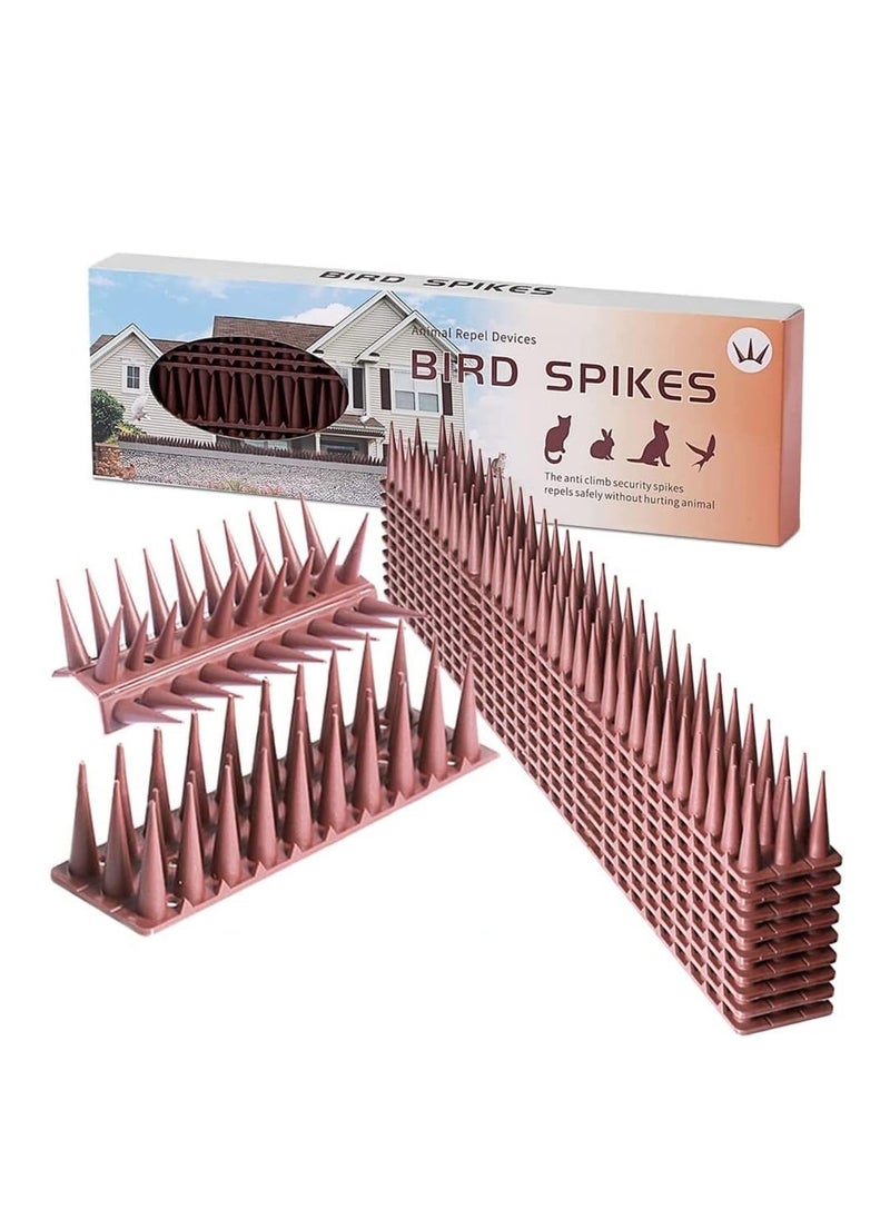 12 Pieces Birds Spikes Anti Bird Plastic Fence Spikes Set for Outdoor Security and Deterrence