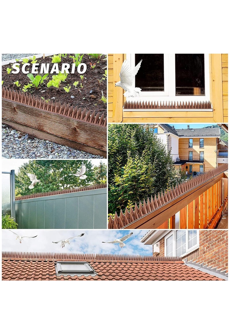 12 Pieces Birds Spikes Anti Bird Plastic Fence Spikes Set for Outdoor Security and Deterrence
