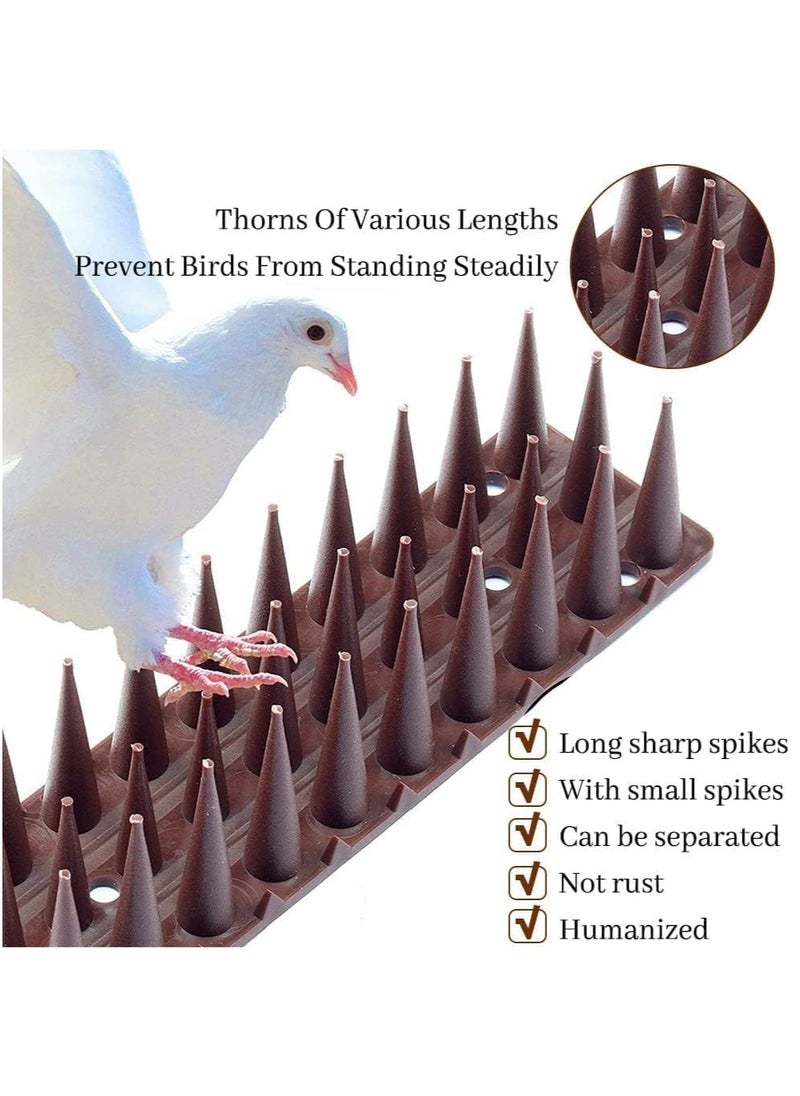 12 Pieces Birds Spikes Anti Bird Plastic Fence Spikes Set for Outdoor Security and Deterrence