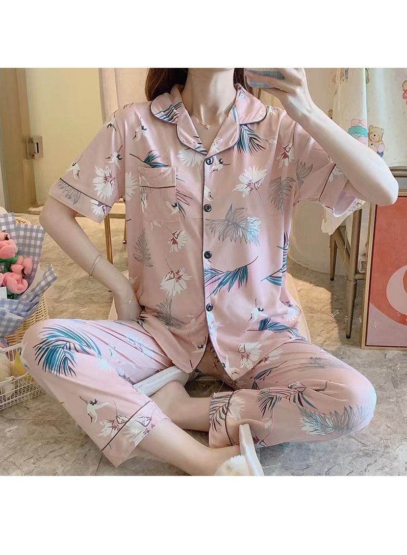 DubaiGallery بيجامة ساتان لطيفة مجموعة بيجامة ميني ماوس للنساء، ملابس نوم منزلية، Tops وسراويل