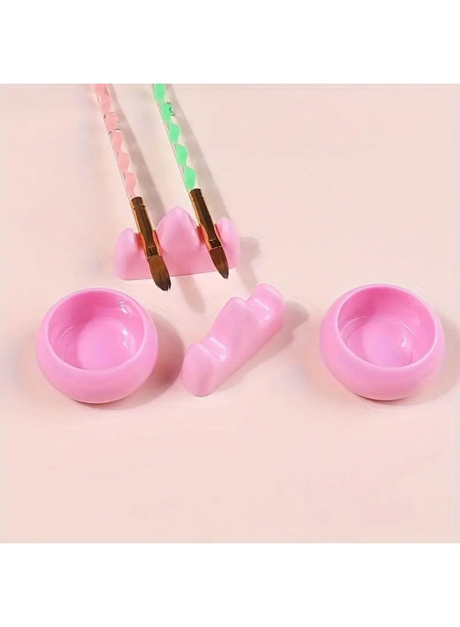 يوكانبي مجموعة أدوات تنظيف فرشاة الأظافر وحامل القلم – كوب تنظيف وفرشاة فن الأظافر وحامل أقلام، أدوات مهنية لفناني الأظافر - Image 4